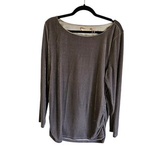 Soft Surroundings velvet ruched gray long line tunic XL